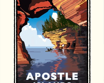 Landmark WI | Apostle Island Caves Art Print