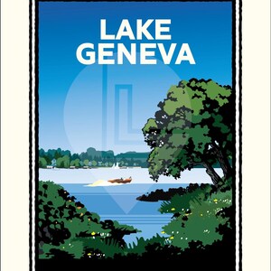 Landmark WI | Lake Geneva Boating Art Print