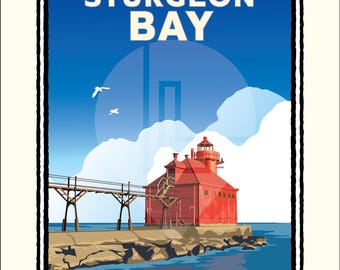 Sturgeon Bay Lighthouse, Door County — Wisconsin Art Print