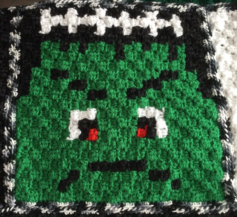 Large Handmade Crochet Happy Halloween Blanket