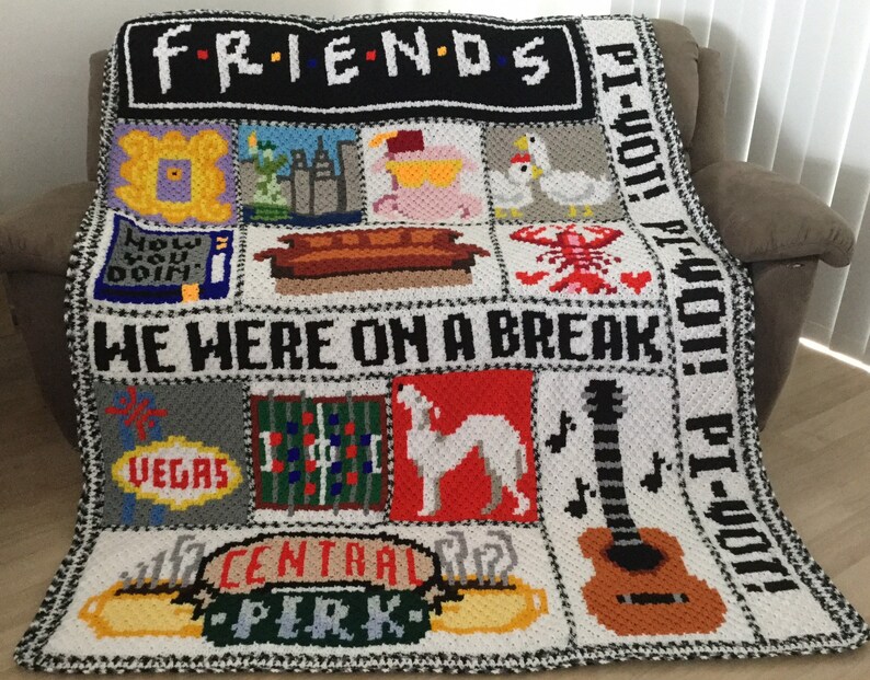 Extra Large Friends TV Series Crochet Blanket Afghans Blankets & Throws