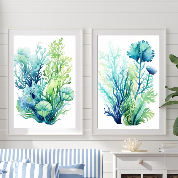 Blue Green Coral - Etsy