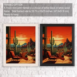 Mid Century Modern Desert Sunset Art Print, Southwestern Decor image 5