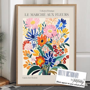 Set of 3 Prints, French Flower Market Prints, Floral Wall Art Poster ...