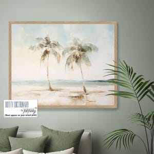 Impresión de isla de palmeras, arte mural costero de Florida, pinturas de playas de Florida, impresión de palmeras de playa, arte mural moderno de paisaje de playa tropical