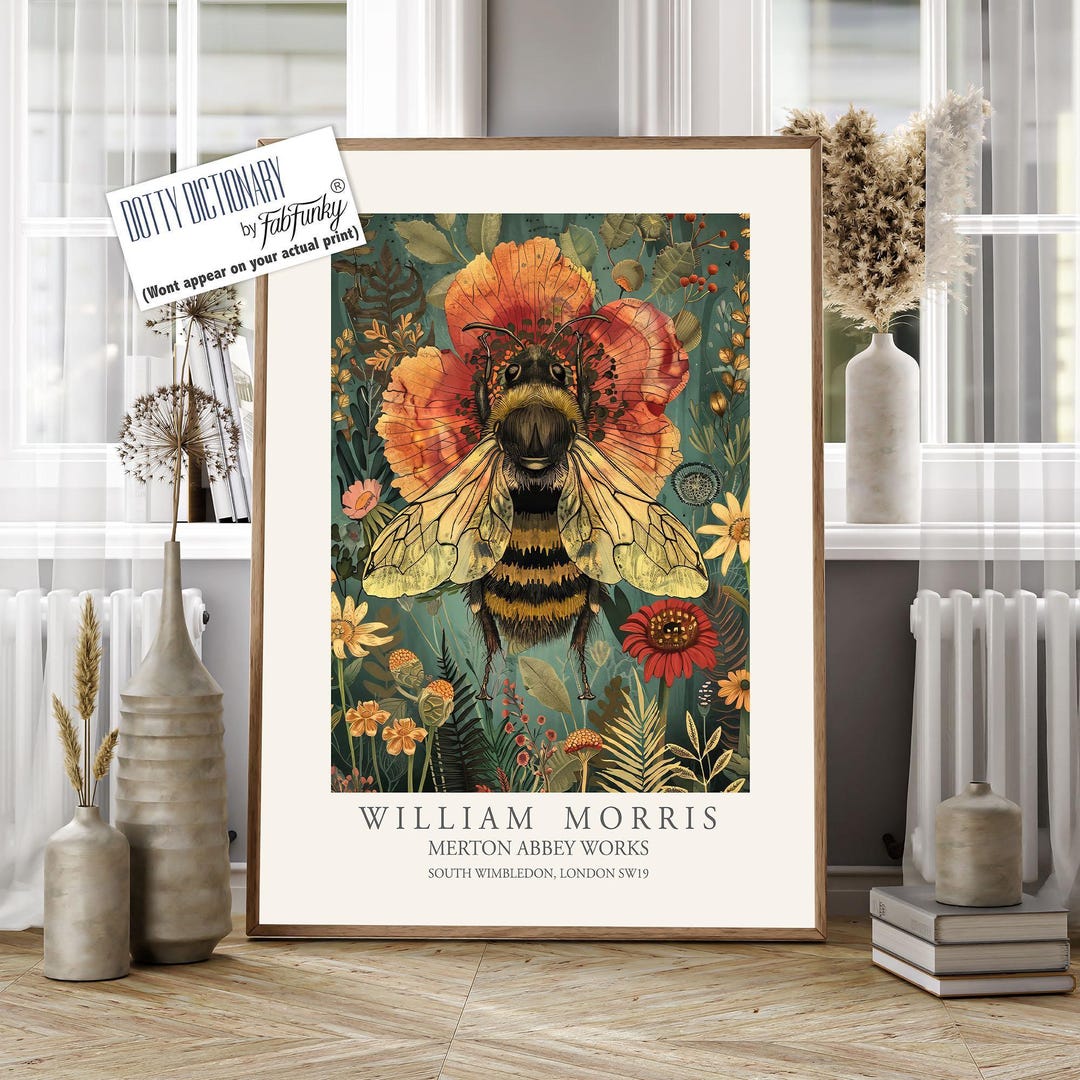 Poster Mural Vintage William Morris 60x90 Cm | Déco Hibou Et Fleurs Pour Salon, Chambre Ou Bureau - 10