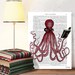 Geekery - The Intelligent Octopus Print Dorm room decor Octopus decor Nautical decor Nerd room decor Geek book art Funny gift dad Dorm decor