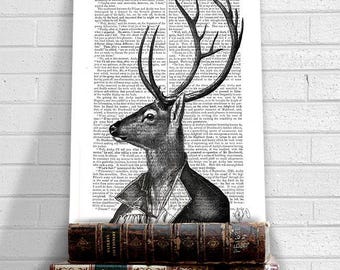 Deer antlers decor, Stag pictures, Deer head, Woodland poster, Deer pictures, Woodland art Stag head wall art Vintage style Deer Portrait 2