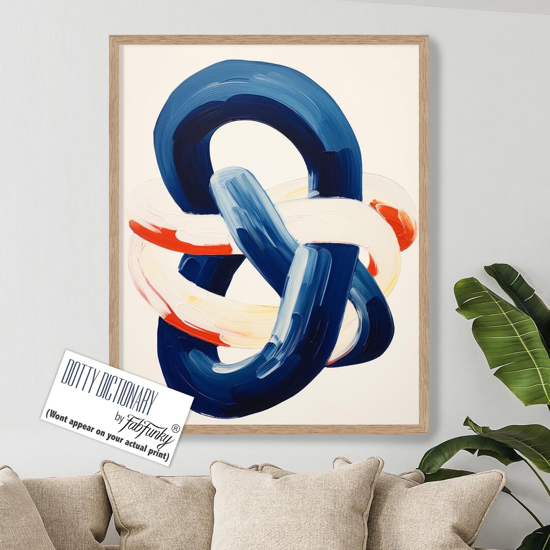 Abstract Nautical Graphics Blue Abstract Nautical Knot, Coastal Wall Art, Abstract Nautical Art ...