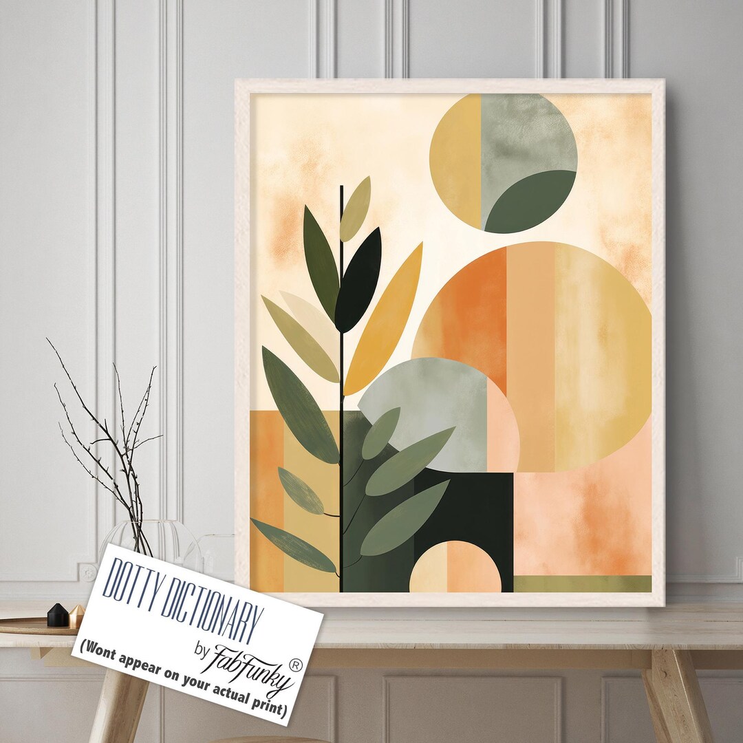 Modern Abstract Boho Botanical Art Print, Mid Century Modern Jungle ...