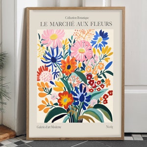 Set of 3 Prints, French Flower Market Prints, Floral Wall Art Poster ...