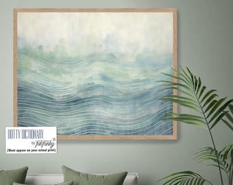 Abstract Coastal Giclée Print, Blue Turquoise Nautical Art