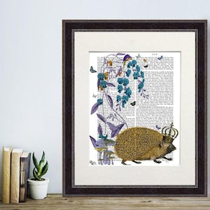 Golden Hedgehog Print - Modern Nursery Art for Kids Room Decor Woodland Nursery decor hedgehog art hedgehog decor woodland animal decor wall