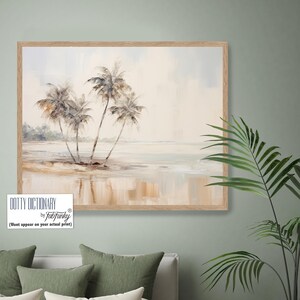 Impresión de isla de palmeras, arte mural costero de Florida, pinturas de playas de Florida, impresión de palmeras de playa, arte mural moderno de paisaje de playa tropical