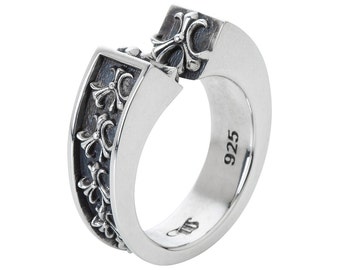 TIM- Ring Sterling Silver Fashion Jewelry. Fine Jewelry. Cross Relic Skulls Gothic Unisex