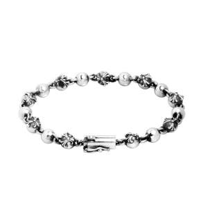 MI Beaded Bracelet Sterling Silver Fashion Jewelry. Fine Jewelry. Ginkgo, Cross Relic Skulls Gothic Unisex image 1