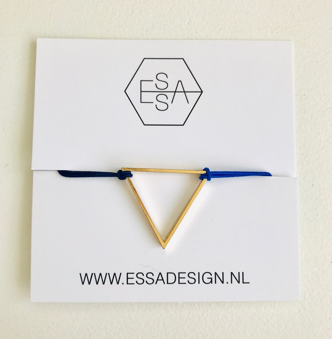 Triangular Gold Bracelets Geometric Gold Triangle Bracelet With Elastic Coloured Cord - Etsy