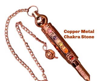 Copper Pendulum, Copper Dowsing Pendulum, Spiritual Energy Conductive Chain for Body Healing, Reiki Balancing Chakras, Aura Cleansing