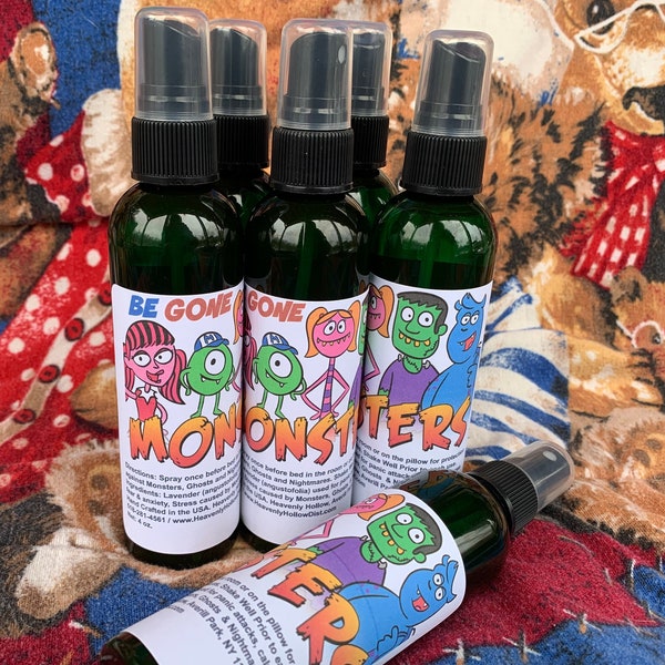 Monster Be Gone Spray, Monster Kid Spray, Energy Clearing,Monster Spray,Smudge Spray, Kids Spray, Aromatherapy Room Spray, Kid Friendly 4oz