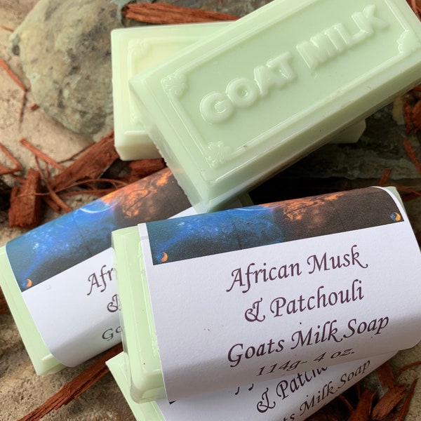 African Musk Patchouli Goats Milk Soap, Pure Goats Milk Soap, Heavenly Hollow, 4 oz, Homemade, Milk Soap, Goat Soap