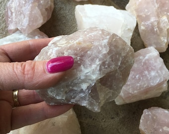 3” Raw Rose Quartz ,Crystals Mineral , Large Rose Quartz Chunks,Raw Rose Quartz Crystal, Rose Quartz Stone, Rough Cut Rose Quartz