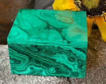 Jewelry Organizer 1.3 Inch MALACHITE Jewelry Box with Lid from Congo Ring Dish 36373 AA Quality Malachite Box Jewelry Holder Africa
