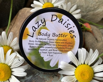 lazy Daisies Body Butter,Organic Body Butter,Moisturizing Body Butter,Natural Body Butter,Whipped Body Butter,4 oz