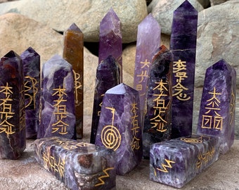 Amethyst Reiki USUI Tower, Usui Reiki , Points ,Amethyst Point,Crystal Tower, Reiki Reiki Symbol