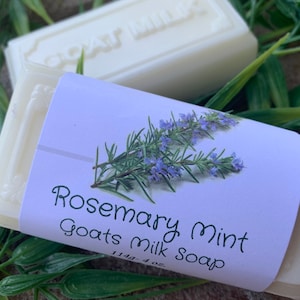 Rosemary Mint Lavender Goat Milk Soap - Handmade 4oz Bar