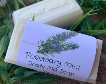 Rosemary Mint Lavender Goats Milk Soap, Pure Goats Milk Soap, Hand Made Soap,Heavenly Hollow, 4 oz, Homemade,Milk Soap, Goat Soap