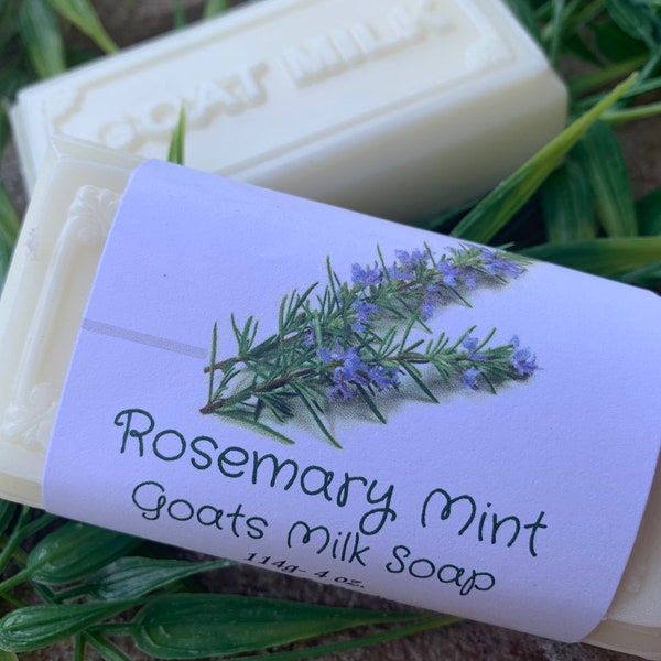 Rosemary Mint Lavender Goats Milk Soap, Pure Goats Milk Soap, Hand Made Soap,Heavenly Hollow, 4 oz, Homemade,Milk Soap, Goat Soap