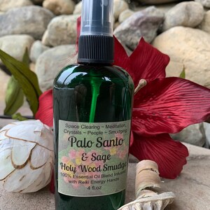 Palo Santo Sage Smudge Spray, Energy Clearing,Holy Wood, Psychic Protection Spray,Essential Oil Smudge,Smokeless,Liquid Smudge 4 oz imagem 5