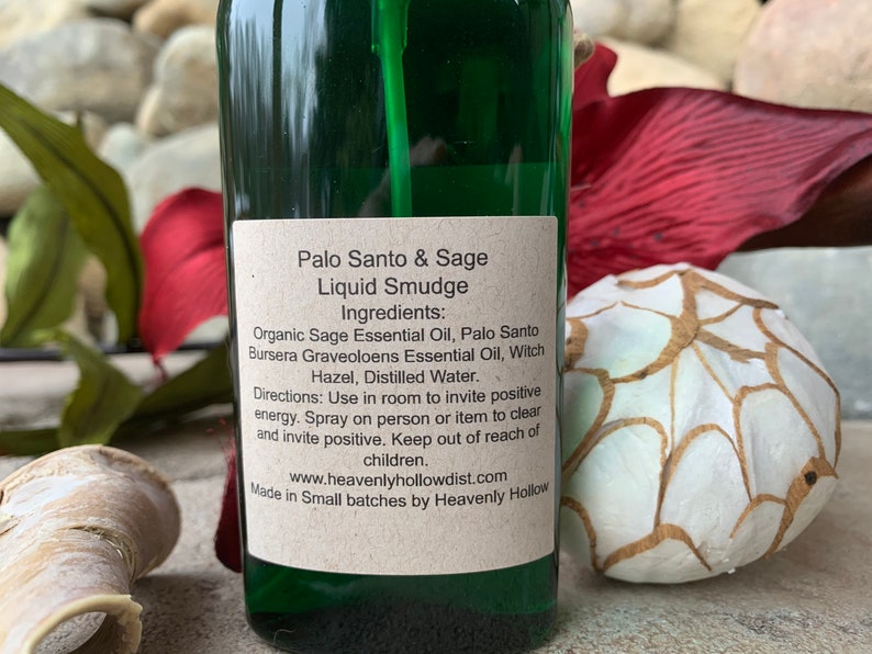 Palo Santo Sage Smudge Spray, Energy Clearing,Holy Wood, Psychic Protection Spray,Essential Oil Smudge,Smokeless,Liquid Smudge 4 oz afbeelding 2