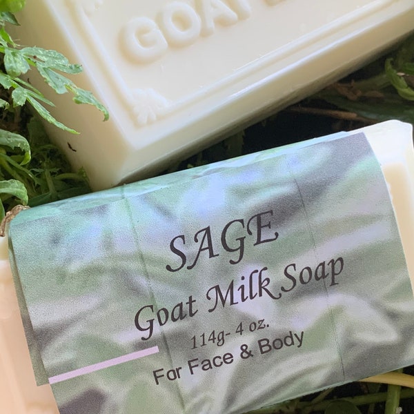 Sage Goats Milk Soap, Pure Goats Milk Soap, Heavenly Hollow, 4 oz, Homemade, Milk Soap, Goat Soap