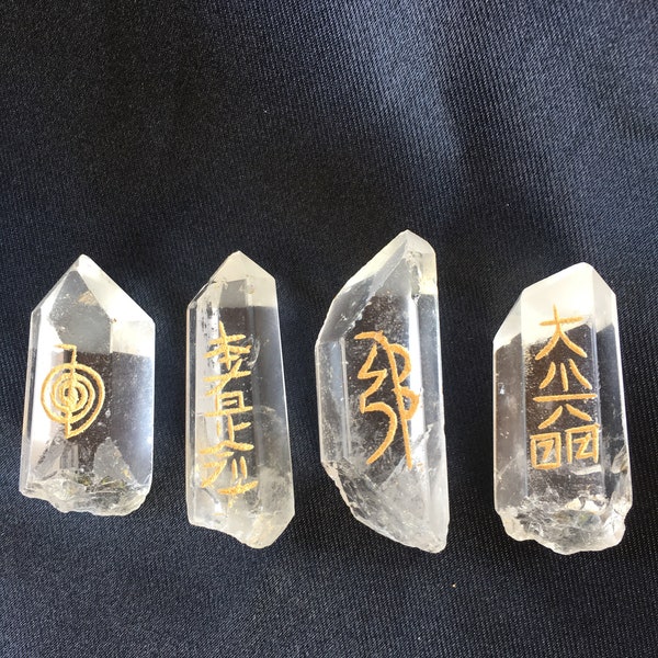 Reiki Set, Usui Reiki Set, Quartz Points ,Clear Quartz ,Crystal Cluster Point, Crystal Quartz, Quartz Reiki Set,Reiki Symbol Set