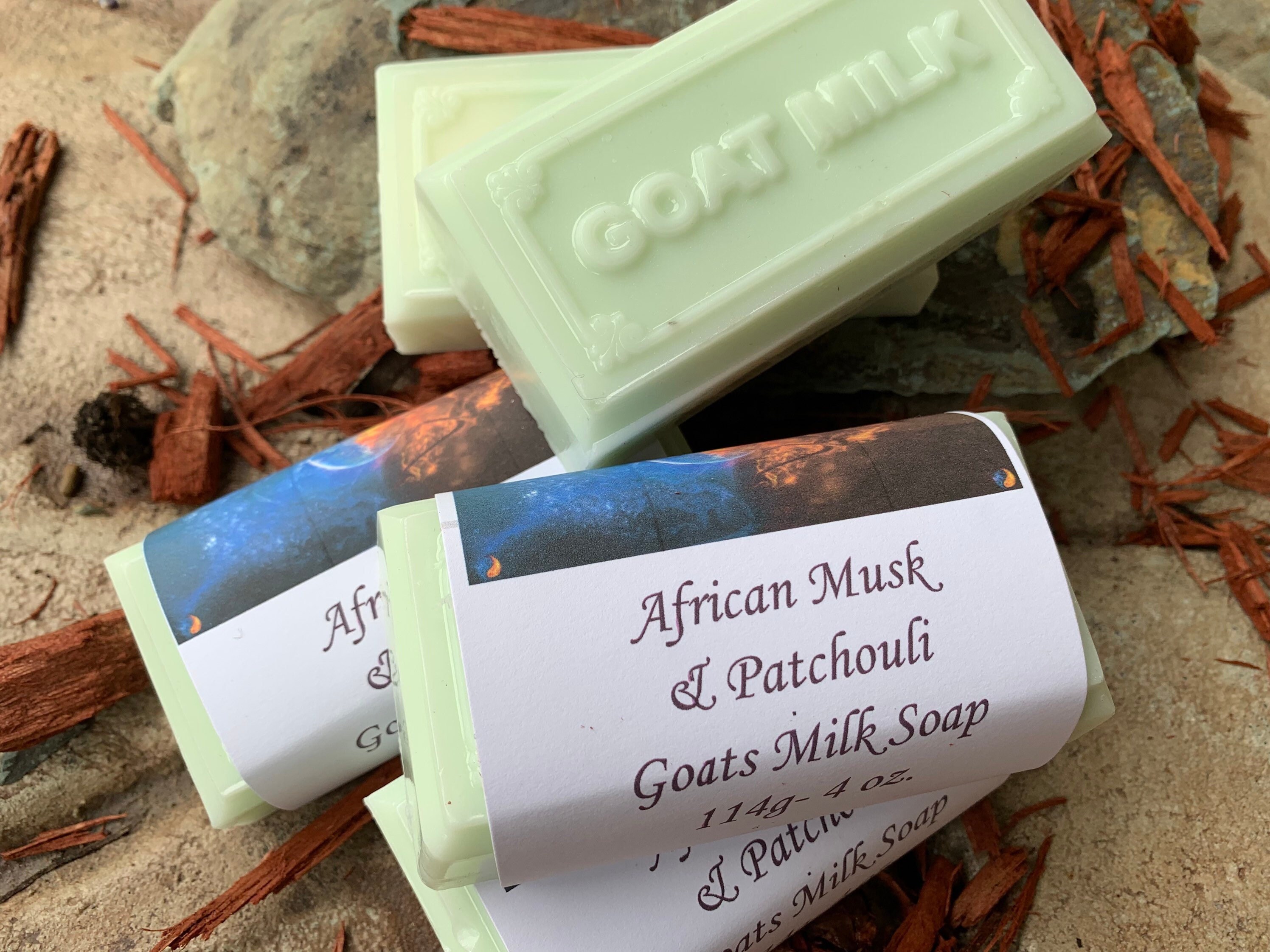 African Musk Patchouli Goats Milk Soap, Pure Goats Milk Soap, Heavenly Hollow, 4 oz, Homemade, Milk Soap, Goat Soap