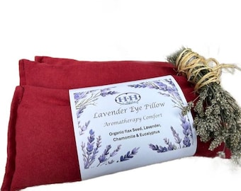 Red Velvet Lavender Eucalyptus Eye Pillow: Weighted Aromatherapy Eye Mask