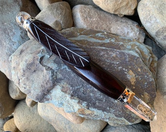 9" Reiki Feather Rosewood Healing Wand ,Chakra Wand,Metaphysical,Chakra,Healing Wand,Reiki Wand,Gemstone Wand,Reiki Wand,Scepter