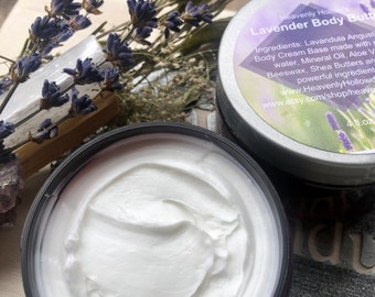 Luscious Lavender,Body Butter,4 oz,Organic Body Butter,Moisturizing Body Butter,Natural Body Butter,Whipped Body Butter,