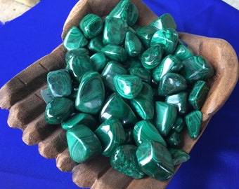 1 Large, MALACHITE,Tumbled Stone,Green,Healing Stone,Protection Stone,High Quality,Heart Chakra,Hand Carved,Zaire Africa, 1" Size