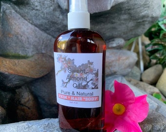 Sweet Almond Oil 4 oz | Pure Natural Carrier | Skin & Hair Moisturizing Oil for Massage and Aromatherapy