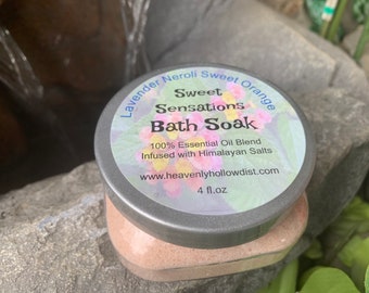 Sweet Sensations Bath Soak ,Lavender,Neroli, Aromatherapy Bath Soak,Essential Oil, Himalayan Bath Salt 4 oz