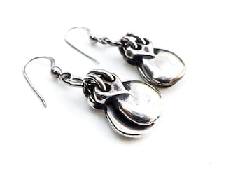 Pendientes de castañuelas, pendientes de flamenco, pendientes colgantes de castañuelas, pendientes modernos, boho, español, pendientes de plata, música, flamenco, niña, regalo