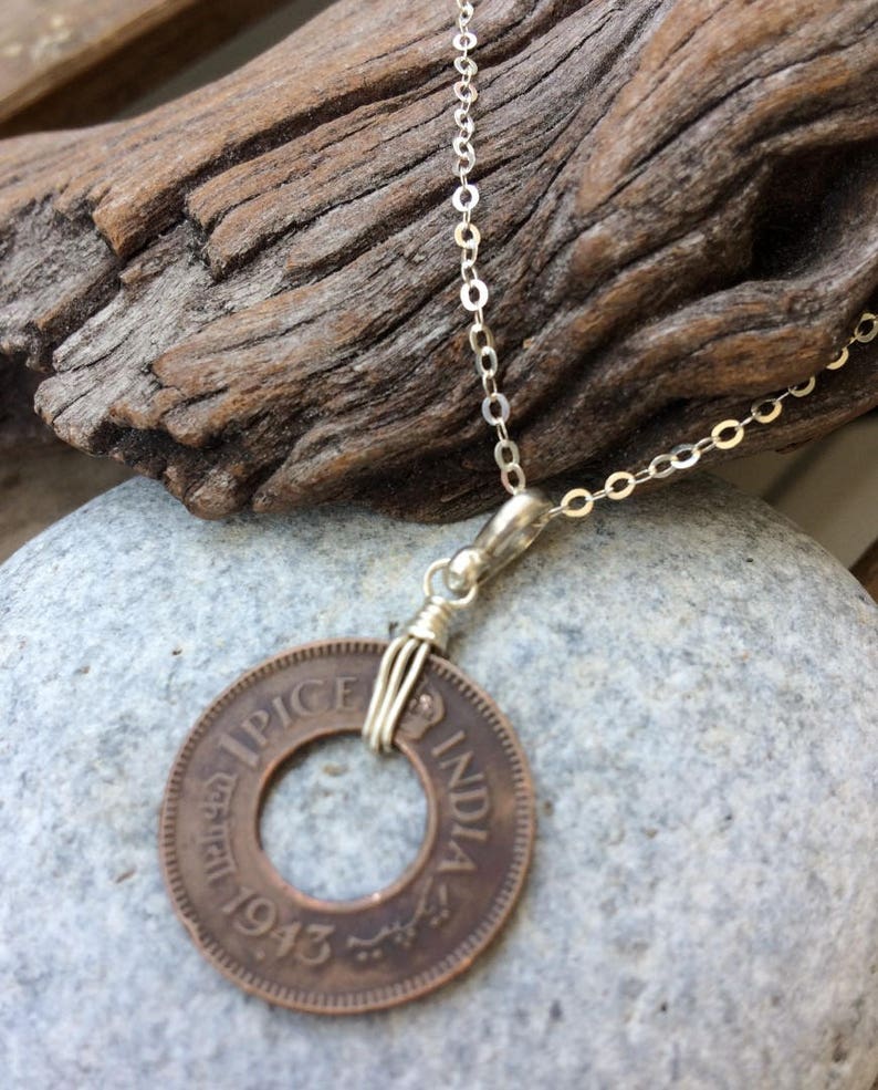 Authentic ancient coin pendant Antique Indian coin men's ...