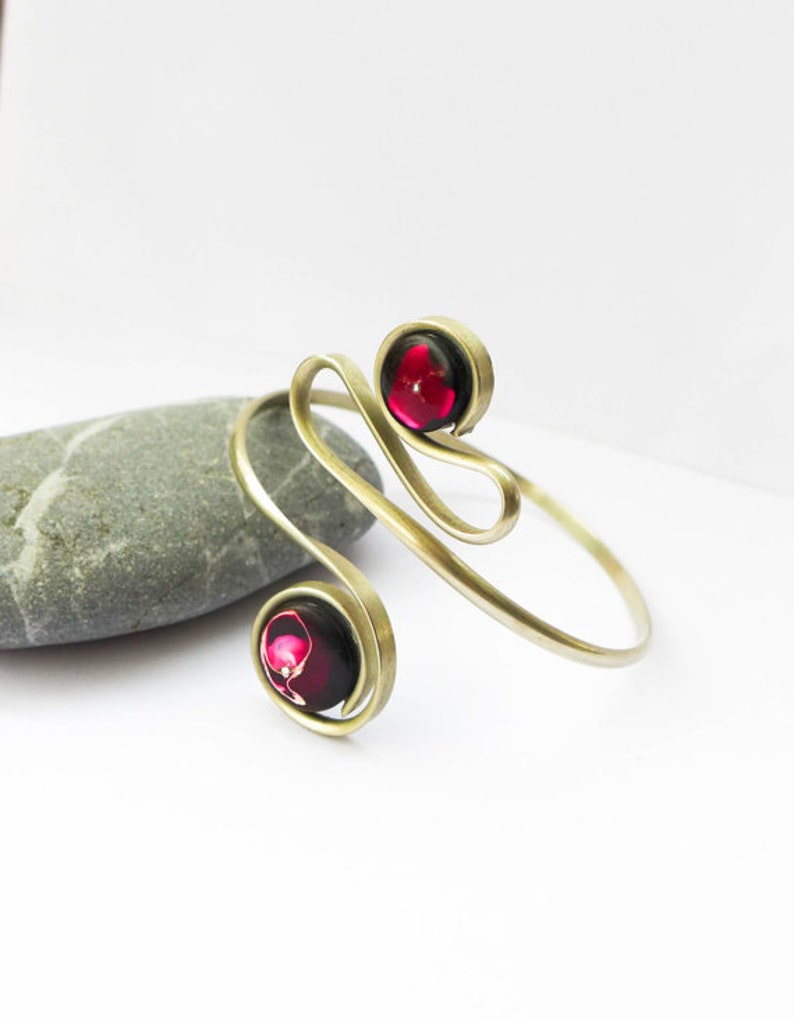 Pink Arm Cuff Upper Arm Bracelet Painted Resin Art Bicep Etsy