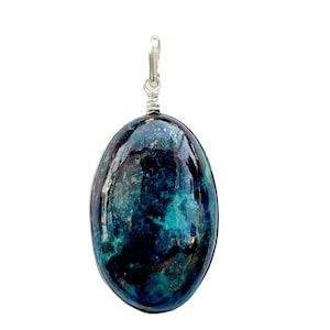 Pendentif en argent sterling avec pierre d&#39;Eilat, pendentif en argent d&#39;Eilat naturel, pendentif d&#39;Eilat dans les tons bleus, bijoux d&#39;Israël, chakra de la gorge, cadeau