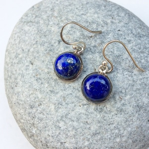 Lapis earrings, Lapis silver earrings, dangle gemstone earrings, sterling silver earrings, Blue stone, Natural Lapis lazuli, Gift for her