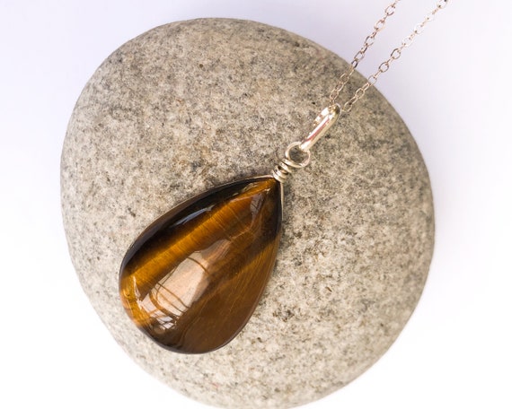 Sterling Silver Tigers Eye Teardrop Pendants Sterling Silver Tigers Eye Teardrop Pendants