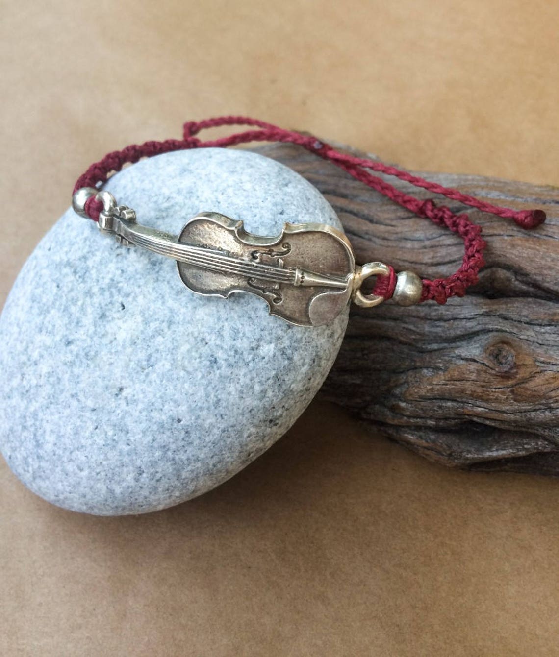 Violin bracelet Violin macrame bracelet Adjustable bracelet Etsy