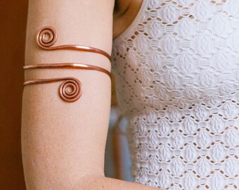 Copper arm cuff, Upper Arm bracelet, armlet, arm cuff, spiral, gypsy style upper arm cuff, Copper cuff, Boho, tribal, Sexy, Beach, Gift idea